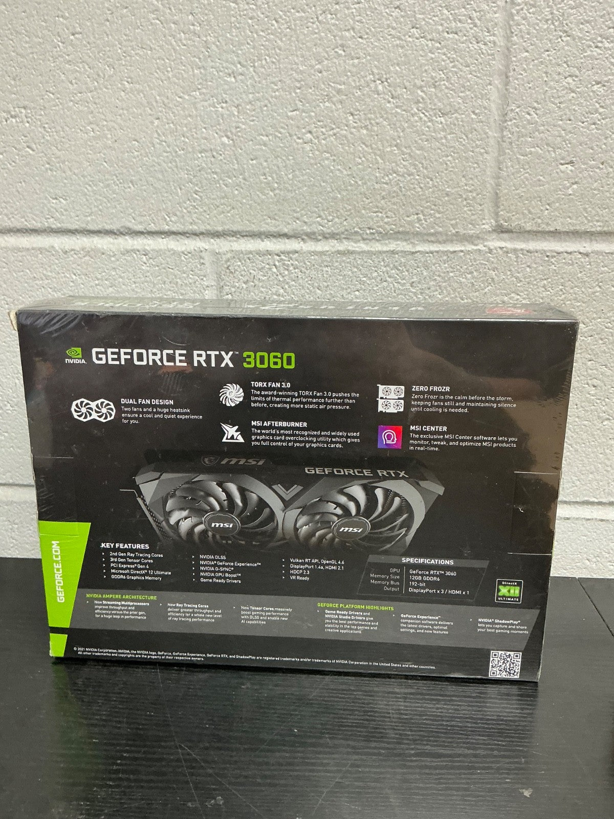 MSI GeForce RTX 3060 VENTUS 2X 12G OC Graphics Board VD7553
